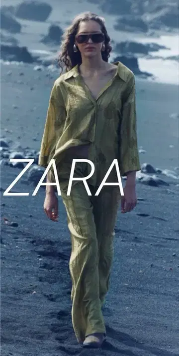 ZARA ZW 컬렉션 셔츠 팬츠 셋업 카키