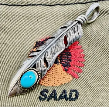 새상품급 SAAD 터콰이즈 부착 페더 70mm 산화 가공