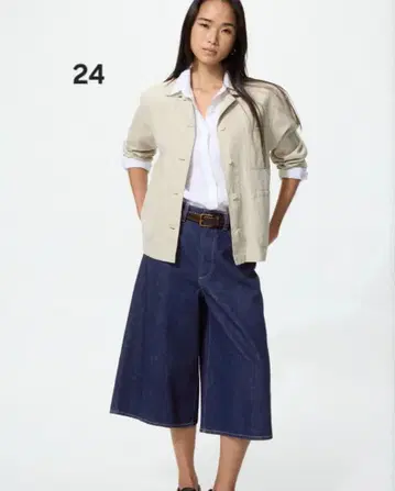 미사용 새상품 UNIQLO 유니클로 데님 큐롯 네이비