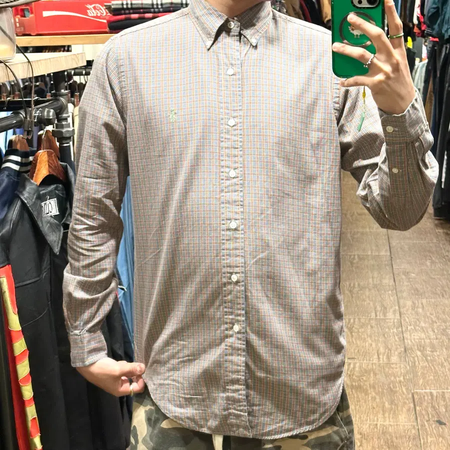 [HI] 폴로 랄프로렌 셔츠 체크카키