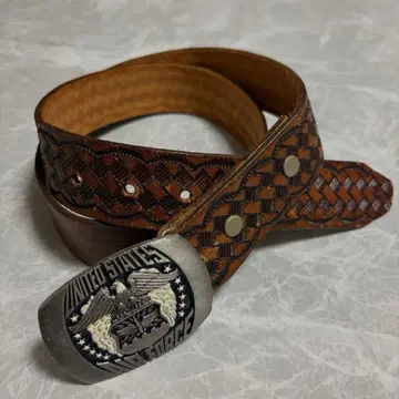희소 80s vintage leather belt/Y2K/USA제