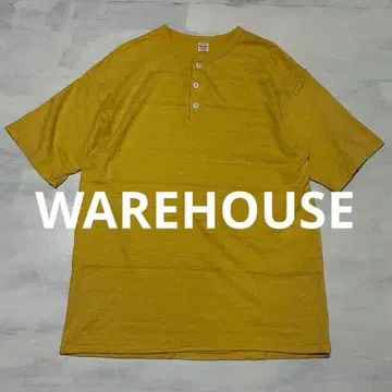 컨디션 최상 WAREHOUSE 헨리넥 T셔츠 스트로우
