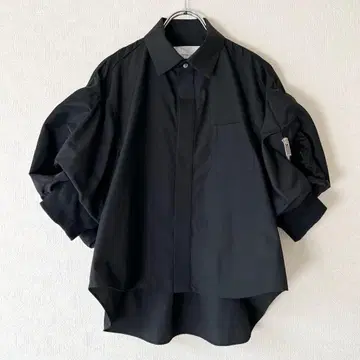 sacai 코튼 포플린 x 나일론 트윌 셔츠