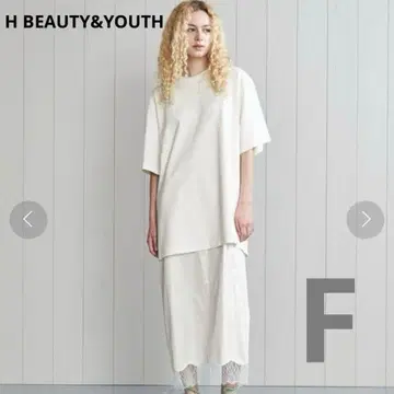 H BEAUTY&YOUTH 데미지 코튼 빅 풀오버 반팔 T셔츠