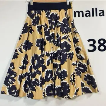 malla 마라 플레어 스커트 스커트 꽃무늬 올 패턴 38 일본제