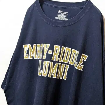 챔피온 EMBRYRIDDLE ALUMNI 티셔츠 2XL 네이비 구제 의류