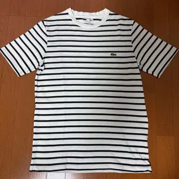LACOSTE 라코스테 보더 셔츠 화이트 차콜 그레이