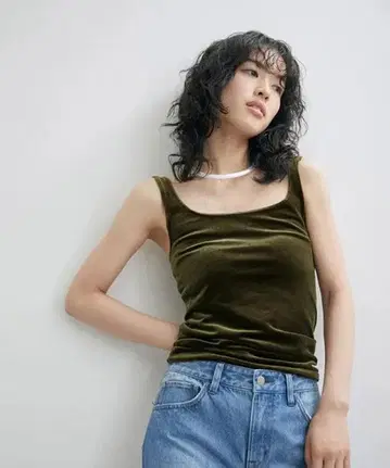 시모네 와일드 SIMONE WILD 벨벳 싱글렛 상의