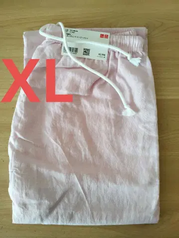 새상품 UNIQLO 유니클로 린넨 블렌드 이지 팬츠 핑크 XL