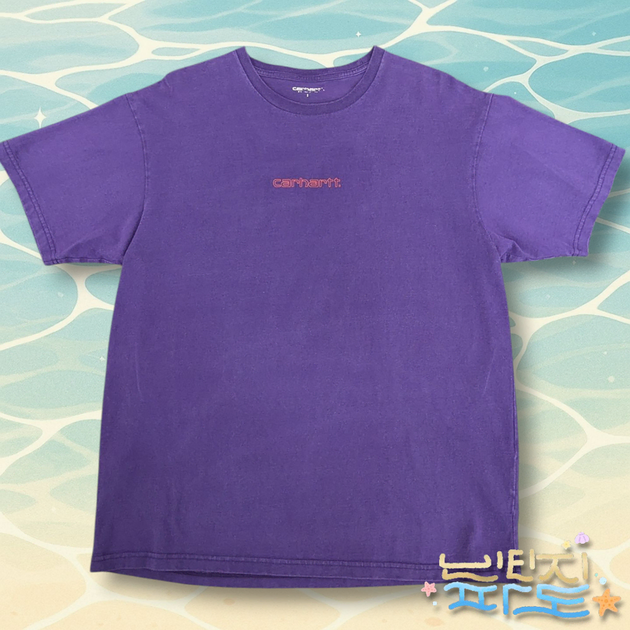 100 Carhartt 칼하트 윕 퍼플 로고 반팔티