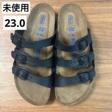 미사용 BIRKENSTOCK 플로리다 소프트 풋 헤드 BLACK 23