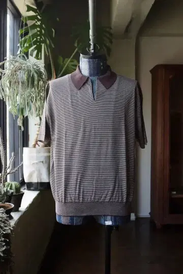 A.PRESSE 하이 게이지 S/S 스트라이프 스키퍼