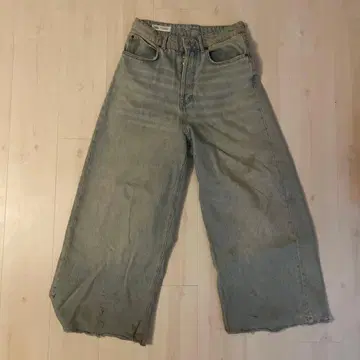 ZARA 와이드 레그 데님 팬츠 라이트 블루