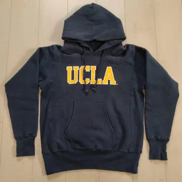 챔피온 리버스 위브 후드티 블랙 UCLA 빨간색 단색 택 M