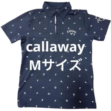 [ 새상품급 ] Callaway 캘러웨이 골프 피케 셔츠 네이비 올 패턴