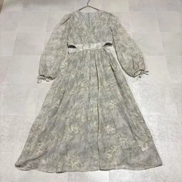 택 포함 새상품 VARYTOT 꽃무늬 자수 카슈쿨 롱 원피스 쉬폰