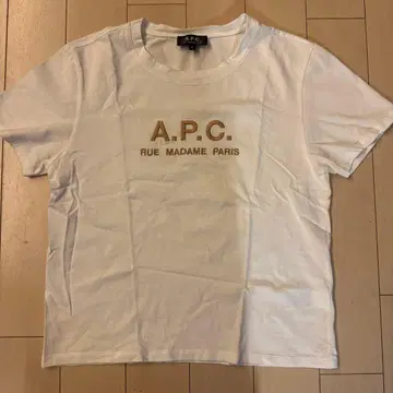 A.P.C. 로고 자수 티셔츠 화이트 S