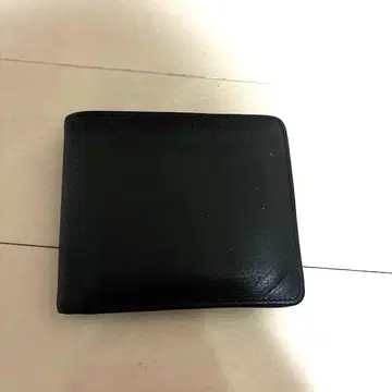 블랙 이단 접이식 지갑 남성용 가죽