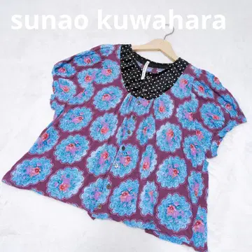 [ sunao kuwahara ] 스나오 쿠와하라 이소재 꽃무늬 상의
