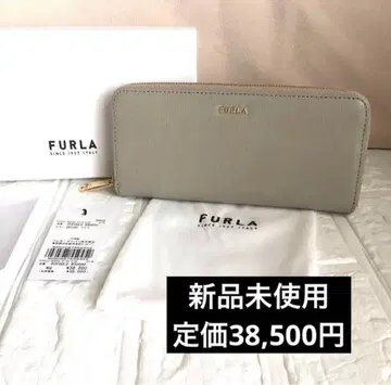 새상품 FURLA 훌라 정가 38,500엔 바빌론 라운드 지갑 그레이