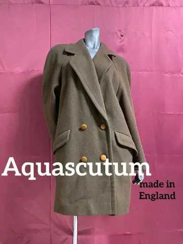 Aquascutum 잉글랜드제 여성용 더블 브레스트 코트