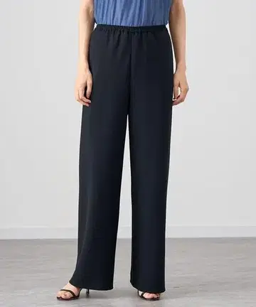 ANAYI 24SS 파우더리 사이드 심리스 와이드 팬츠 블랙 38