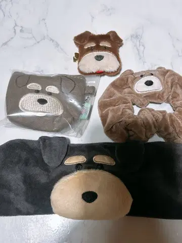 슈나우저 가챠가챠 스크런치 헤어밴드 헤어핀
