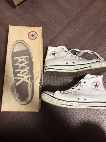 US 90년대 컨버스 올스타 가죽 화이트 26.5cm