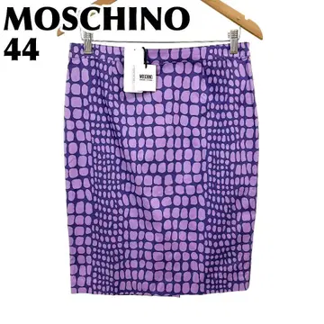 택 포함 MOSCHINO 타이트 스커트 44 퍼플 크로코 프린트