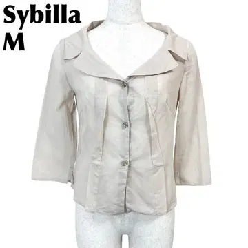[ 새상품급 ] Sybilla 긴팔 얇은 소재 셔츠 블라우스 코튼 M 베이지