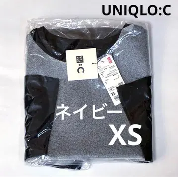 새틴 오버사이즈 숏 블라우스 XS 네이비 유니클로C
