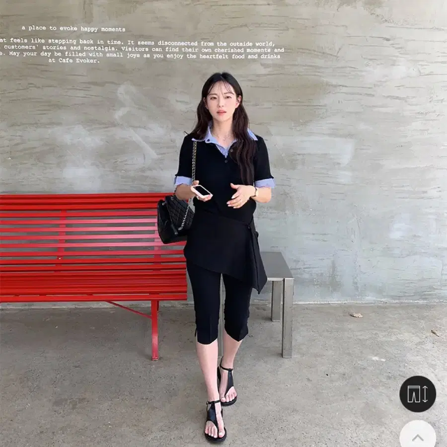 삐뽕언니 5부 올밴딩 카프리 슬릿팬츠 바이커 L사이즈 새상품