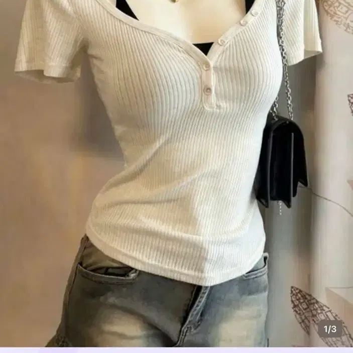 여성 얇은 흰색 반팔 가디건반팔