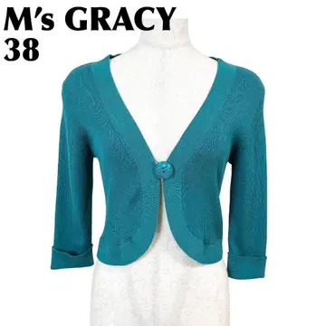 [새상품급] M's GRACY 볼레로 가디건 38 그린 무지