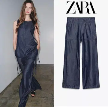 ZARA 자라 크로스오버 데님 팬츠 와이드 팬츠 XS 셋업 가능