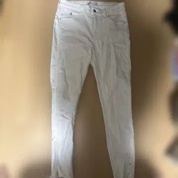 ZARA 화이트 데님 팬츠 스키니 컷오프