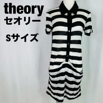 theory 띠어리 스트라이프 반팔 원피스 무릎 기장 튜닉 123