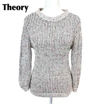 [새상품급] Theory 긴팔 니트 코튼 스웨터 S 화이트 x 빨간색 x 네이비 올 패턴
