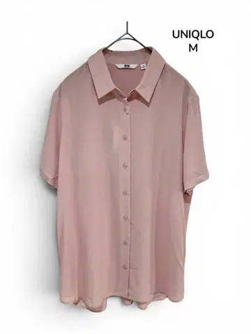 UNIQLO 유니클로 반팔 레이온 에어리 블라우스 M 라이트 핑크