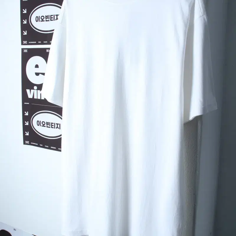 (M-XL) 본하이커 반팔 티셔츠 새상품 오버핏 무지 화이트-H35279