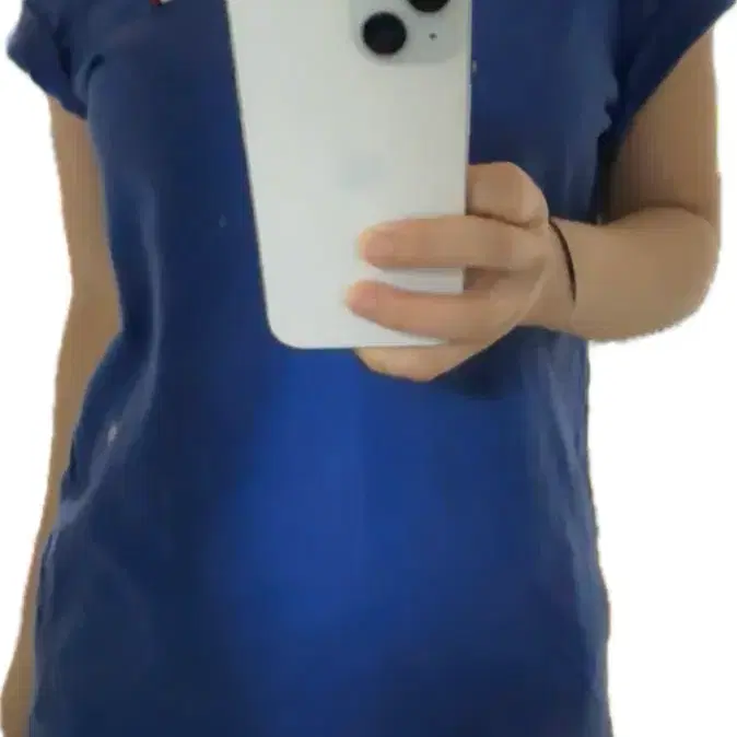 타미힐피거 빈티지 파랑 여성 반팔 티셔츠