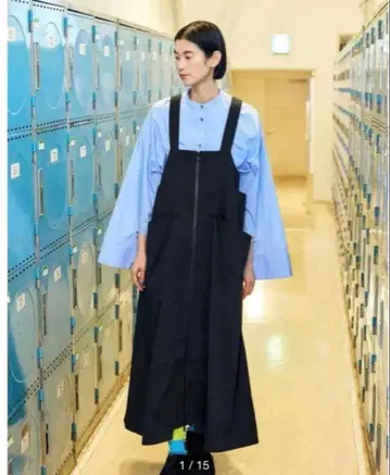 나곤스탠스 빅 포켓 스트랩 스커트 블랙