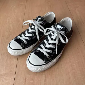 컨버스 올스타 블랙 가죽 스니커즈 26cm