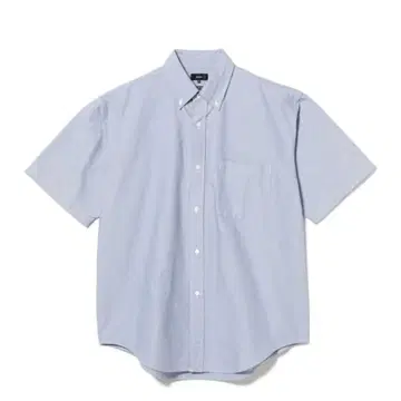 BEAMS 빔즈 옥스퍼드 버튼 다운 반팔 셔츠 블루 M