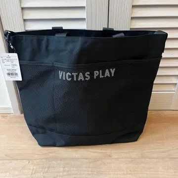 VICTAS PLAY 토트백 블랙 탁구 메쉬 포켓 비크타스