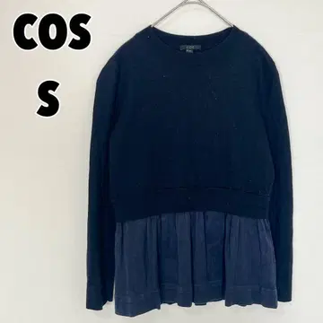 COS 코스 (S) 이소재 페플럼 풀오버 울 실크