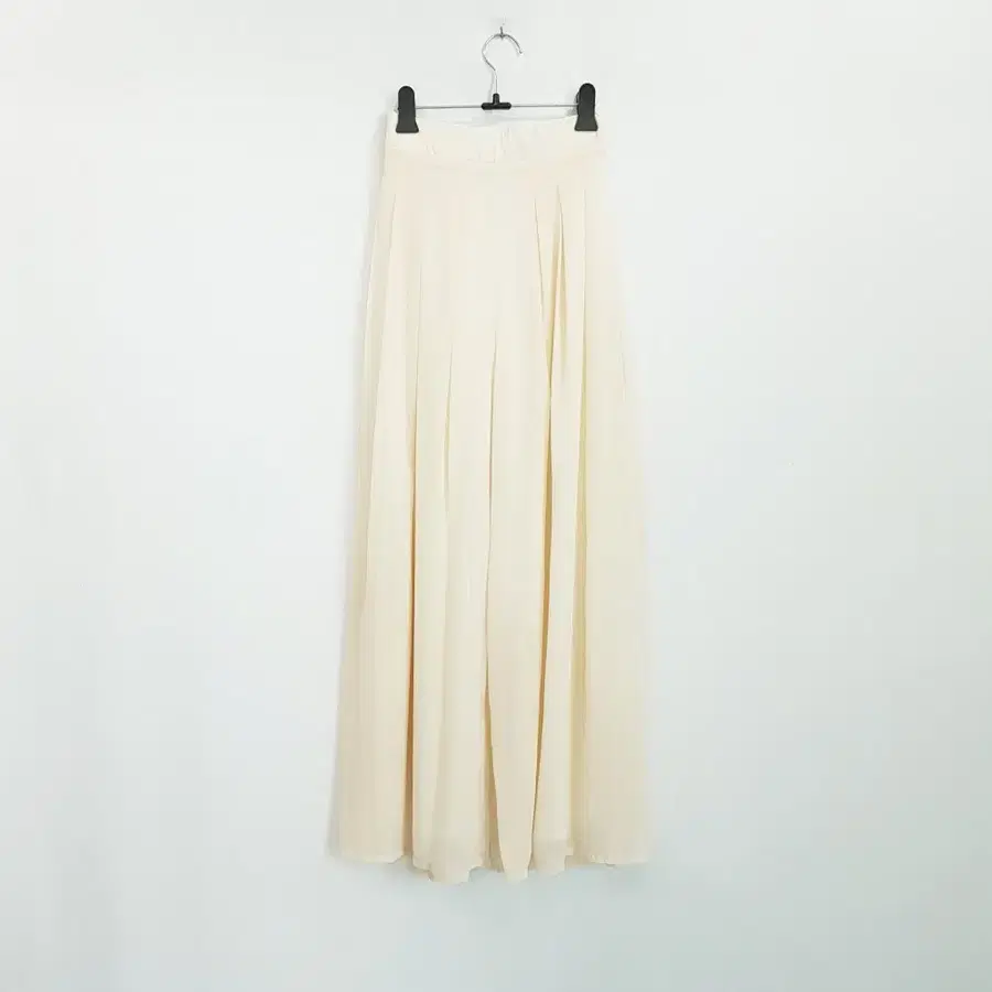 빈티지 밴딩 쉬폰 플리츠 주름 통 와이드 바지 여S R548