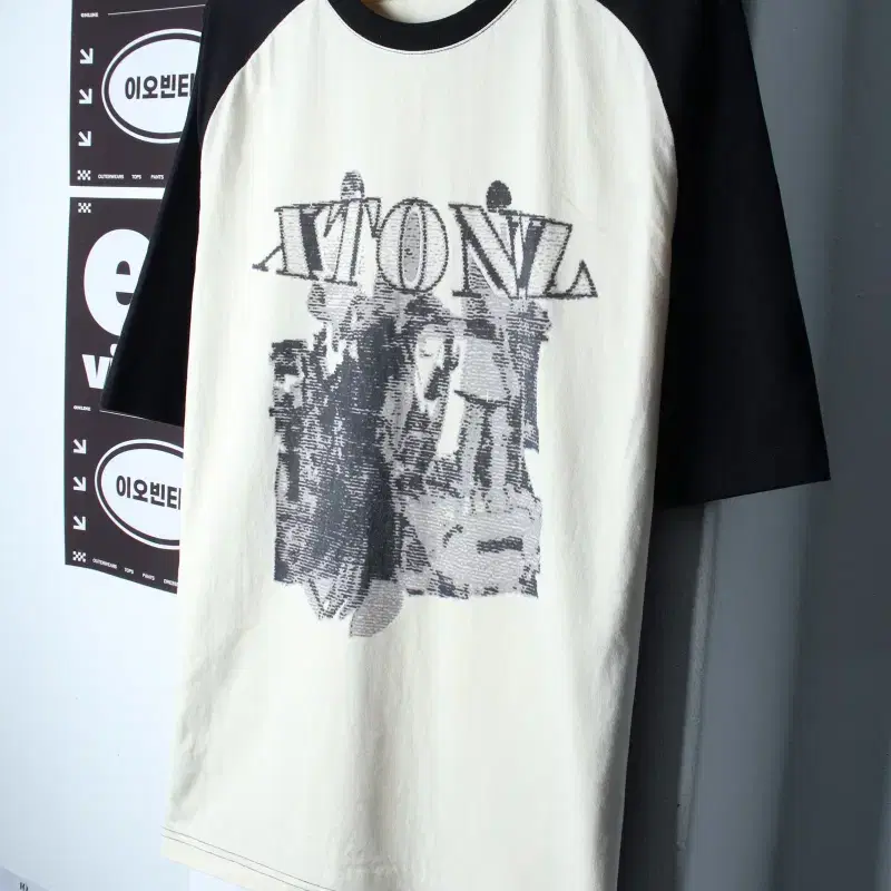 (L-2XL) 엑스톤즈 반팔 티셔츠 오버핏 나그랑 그래픽-H35432