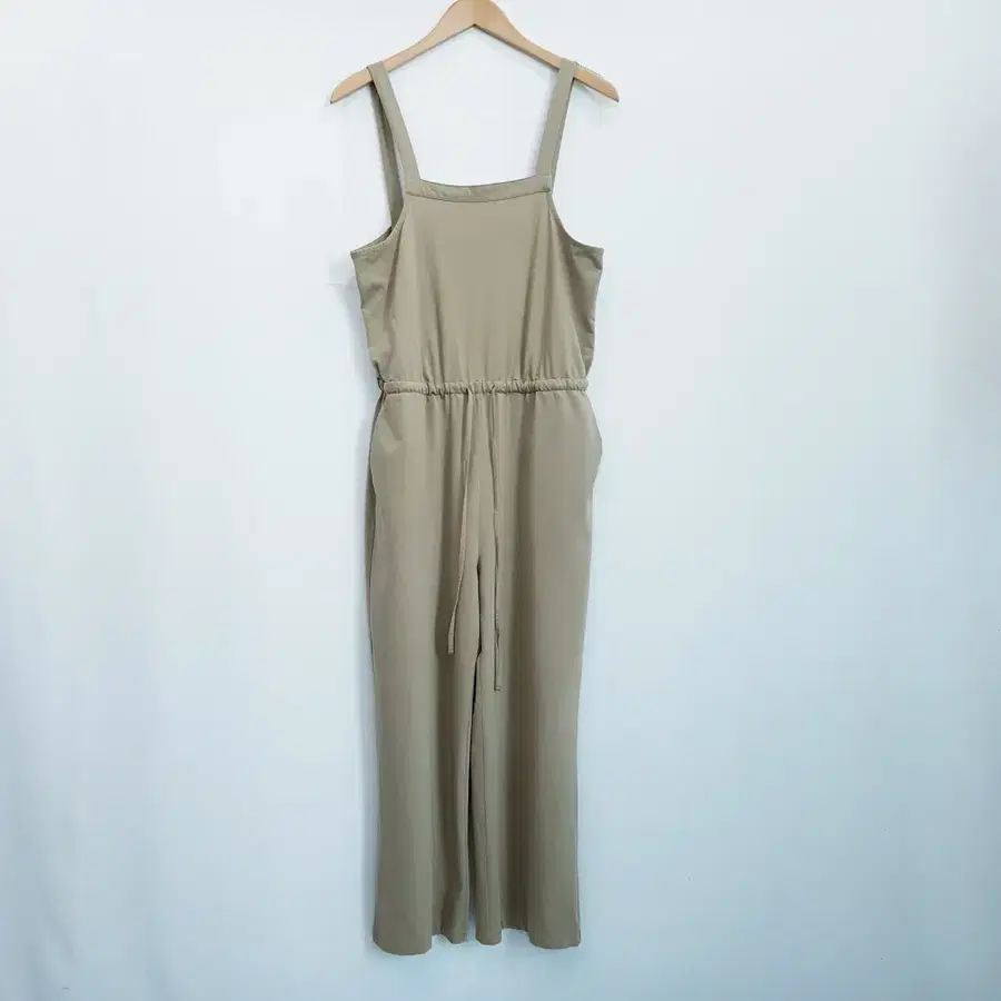 빈티지 베이지 린넨 마 와이드 바지 점프수트 여M R553