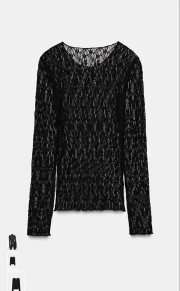 ZARA 블랙 레이스 긴팔 상의